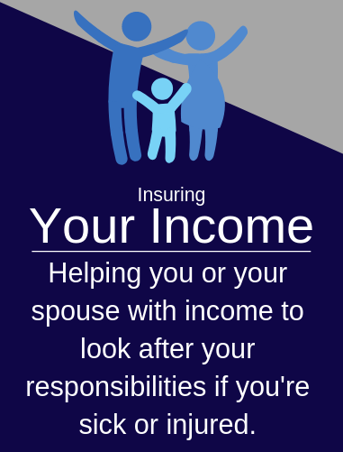 Helping you or your spouse with income to look after your responsibilities if you're sick or injured. 